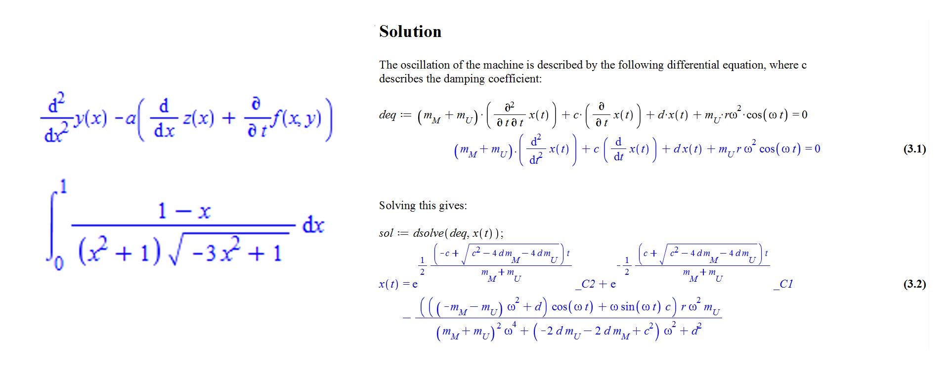 Excel does not support standard math notation