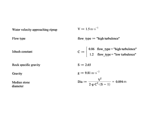 Riprap Rock Sizing