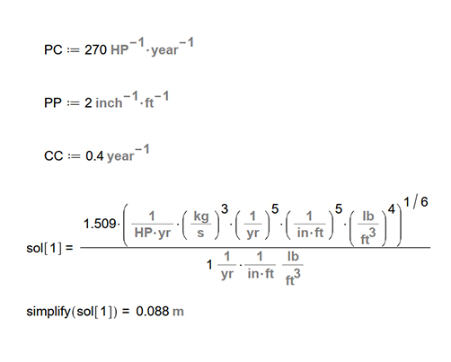 Deriving a Least Cost Pipe Diameter Equation