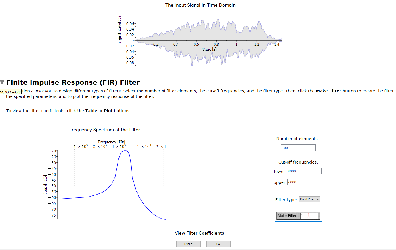 Example: Digital Filter Design