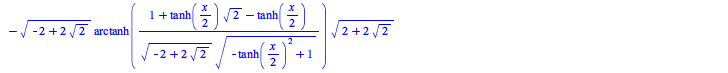 `+`(`-`(`/`(`*`(`/`(1, 2), `*`(`^`(`+`(`-`(`/`(`*`(`+`(tanh(`+`(`*`(`/`(1, 2), `*`(x)))), 1)), `*`(`+`(tanh(`+`(`*`(`/`(1, 2), `*`(x)))), `-`(1)))))), `/`(1, 2)), `*`(`+`(tanh(`+`(`*`(`/`(1, 2), `*`(x...