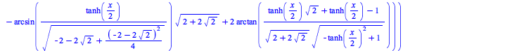 `+`(`-`(`/`(`*`(`/`(1, 2), `*`(`^`(`+`(`-`(`/`(`*`(`+`(tanh(`+`(`*`(`/`(1, 2), `*`(x)))), 1)), `*`(`+`(tanh(`+`(`*`(`/`(1, 2), `*`(x)))), `-`(1)))))), `/`(1, 2)), `*`(`+`(tanh(`+`(`*`(`/`(1, 2), `*`(x...