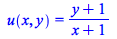 u(x, y) = `/`(`*`(`+`(y, 1)), `*`(`+`(x, 1)))