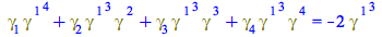 Typesetting:-mprintslash([`+`(Physics:-`*`(Physics:-Dgamma[1], Physics:-`^`(Physics:-Dgamma[`~1`], 4)), Physics:-`*`(Physics:-Dgamma[2], Physics:-`^`(Physics:-Dgamma[`~1`], 3), Physics:-Dgamma[`~2`]),...