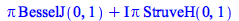 `+`(`*`(Pi, `*`(BesselJ(0, 1))), `*`(I, `*`(Pi, `*`(StruveH(0, 1)))))