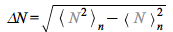 `ΔN` = sqrt(`+`(`-`(`*`(`^`(Bracket(%N)[n], 2))), Bracket(`^`(%N, 2))[n]))