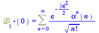 Typesetting:-mprintslash([Physics:-`.`(`𝒟`[1], Physics:-Ket(A, 0)) = Sum(`/`(`*`(exp(`+`(`-`(`*`(`/`(1, 2), `*`(`^`(abs(alpha), 2)))))), `*`(`^`(alpha, n), `*`(Physics:-Ket(A, n)))), `*`(`^`(fact...