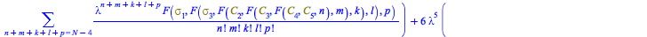 Typesetting:-mprintslash([H := proc (N) options operator, arrow; `+`(sum(`/`(`*`(`^`(lambda, n), `*`(F(Physics:-Psigma[1], Physics:-Psigma[3], n))), `*`(factorial(n))), n = N), `*`(2, `*`(lambda, `*`(...