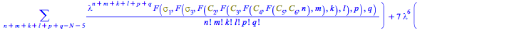 Typesetting:-mprintslash([H := proc (N) options operator, arrow; `+`(sum(`/`(`*`(`^`(lambda, n), `*`(F(Physics:-Psigma[1], Physics:-Psigma[3], n))), `*`(factorial(n))), n = N), `*`(2, `*`(lambda, `*`(...