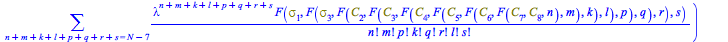 Typesetting:-mprintslash([H := proc (N) options operator, arrow; `+`(sum(`/`(`*`(`^`(lambda, n), `*`(F(Physics:-Psigma[1], Physics:-Psigma[3], n))), `*`(factorial(n))), n = N), `*`(2, `*`(lambda, `*`(...