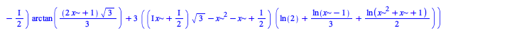 `+`(`/`(`*`(`/`(1, 16), `*`(`^`(2, `/`(1, 2)), `*`(`+`(`-`(`*`(`/`(4, 3), `*`(`^`(`+`(3, `-`(`*`(`+`(`*`(3, `*`(I))), `*`(`^`(3, `/`(1, 2)))))), `/`(1, 2)), `*`(`+`(`*`(`+`(`*`(`+`(x, `/`(1, 2)), `*`(...