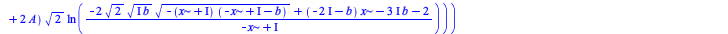 `/`(`*`(`+`(`*`(`^`(`+`(`*`(`+`(x, I), `*`(b)), `*`(`^`(x, 2)), 1), `/`(1, 2)), `*`(`^`(`*`(I, `*`(b)), `/`(1, 2)), `*`(`+`(`*`(I, `*`(B)), A)))), `*`(`/`(1, 4), `*`(`+`(`*`(`+`(`*`(`+`(`-`(`*`(`+`(I)...