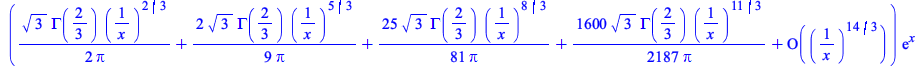 `*`(`+`(`/`(`*`(`/`(1, 2), `*`(`^`(3, `/`(1, 2)), `*`(GAMMA(`/`(2, 3)), `*`(`^`(`/`(1, `*`(x)), `/`(2, 3)))))), `*`(Pi)), `/`(`*`(`/`(2, 9), `*`(`^`(3, `/`(1, 2)), `*`(GAMMA(`/`(2, 3)), `*`(`^`(`/`(1,...