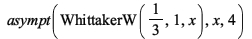 asympt(WhittakerW(`/`(1, 3), 1, x), x, 4); 