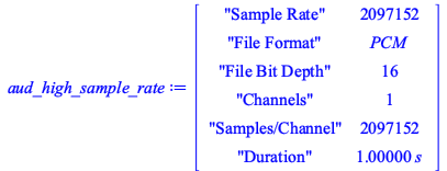 Typesetting:-mprintslash([aud_high_sample_rate := MATRIX([[