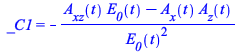 _C1 = `+`(`-`(`/`(`*`(`+`(`*`(A__xz(t), `*`(E__0(t))), `-`(`*`(A__x(t), `*`(A__z(t)))))), `*`(`^`(E__0(t), 2)))))