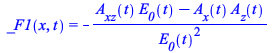 _F1(x, t) = `+`(`-`(`/`(`*`(`+`(`*`(A__xz(t), `*`(E__0(t))), `-`(`*`(A__x(t), `*`(A__z(t)))))), `*`(`^`(E__0(t), 2)))))