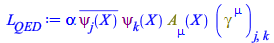 Typesetting:-mprintslash([L__QED := `*`(alpha, `*`(Physics:-`*`(conjugate(psi[j](X)), psi[k](X), A[mu](X)), `*`(Physics:-Dgamma[`~mu`][j, k])))], [`*`(alpha, `*`(Physics:-`*`(conjugate(psi[j](X)), psi...