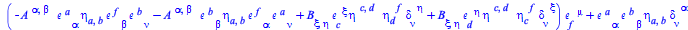 `+`(`*`(`+`(`-`(`*`(A[`~alpha`, `~beta`], `*`(Physics:-Tetrads:-e_[`~a`, alpha], `*`(Physics:-Tetrads:-e_[`~b`, nu], `*`(Physics:-Tetrads:-e_[`~f`, beta], `*`(Physics:-Tetrads:-eta_[a, b])))))), `-`(`...