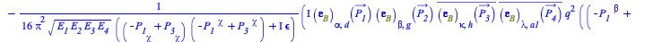 Typesetting:-mprintslash([`+`(`/`(`*`(`*`(`/`(1, 8), `*`(I)), `*`(Physics:-FeynmanDiagrams:-PolarizationVector[B][alpha, d](P__1_), `*`(Physics:-FeynmanDiagrams:-PolarizationVector[B][beta, g](P__2_),...