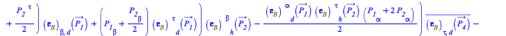 Typesetting:-mprintslash([`+`(`/`(`*`(`*`(`/`(1, 8), `*`(I)), `*`(Dirac(`+`(`-`(P__3[sigma]), `-`(P__4[sigma]), P__1[sigma], P__2[sigma])), `*`(`^`(q, 2), `*`(`+`(`*`(`+`(P__1[`~kappa`], P__2[`~kappa`...