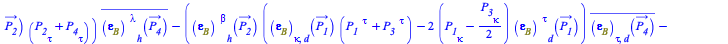 Typesetting:-mprintslash([`+`(`/`(`*`(`*`(`/`(1, 8), `*`(I)), `*`(Dirac(`+`(`-`(P__3[sigma]), `-`(P__4[sigma]), P__1[sigma], P__2[sigma])), `*`(`^`(q, 2), `*`(`+`(`*`(`+`(P__1[`~kappa`], P__2[`~kappa`...