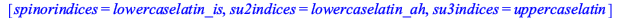 [spinorindices = lowercaselatin_is, su2indices = lowercaselatin_ah, su3indices = uppercaselatin]