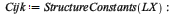 t1 := time(); -1; lhpde := LHPDE(detEqs, dep = [tau, seq(xi[j], j = 1 .. N), eta]); -1; LX := LAVF(X, lhpde); -1; DimLX := SolutionDimension(LX); 1; Cijk := StructureConstants(LX); -1; CommutatorList ...