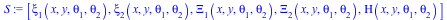 S := [xi[1](x, y, theta[1], theta[2]), xi[2](x, y, theta[1], theta[2]), Xi[1](x, y, theta[1], theta[2]), Xi[2](x, y, theta[1], theta[2]), Eta(x, y, theta[1], theta[2])]