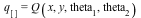 q[] = Q(x, y, theta[1], theta[2])