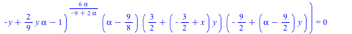 `+`(_C1, `/`(`*`(`/`(1, 128), `*`(`+`(`*`(128, `*`(`^`(`+`(alpha, `-`(`/`(9, 2))), 5), `*`(`^`(`+`(`*`(x, `*`(y)), 3), 2), `*`(`^`(y, 4), `*`(`^`(`+`(`-`(y), `*`(`/`(2, 9), `*`(y, `*`(alpha))), `-`(1)...