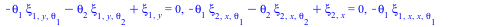 {Eta[theta[1]] = 0, Eta[theta[1], theta[2]] = 0, Eta[x, y, theta[2]] = 0, Xi[1, theta[1]] = `+`(`-`(`*`(theta[1], `*`(xi[1, x, theta[1]]))), `-`(`*`(theta[2], `*`(xi[1, x, theta[2]]))), xi[1, x]), Xi[...