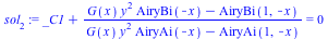 sol[2] := `+`(_C1, `/`(`*`(`+`(`*`(G(x), `*`(`^`(y, 2), `*`(AiryBi(`+`(`-`(x)))))), `-`(AiryBi(1, `+`(`-`(x)))))), `*`(`+`(`*`(G(x), `*`(`^`(y, 2), `*`(AiryAi(`+`(`-`(x)))))), `-`(AiryAi(1, `+`(`-`(x)...