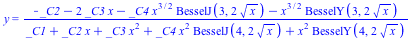 y = `/`(`*`(`+`(`-`(_C2), `-`(`*`(2, `*`(_C3, `*`(x)))), `-`(`*`(_C4, `*`(`^`(x, `/`(3, 2)), `*`(BesselJ(3, `+`(`*`(2, `*`(`^`(x, `/`(1, 2)))))))))), `-`(`*`(`^`(x, `/`(3, 2)), `*`(BesselY(3, `+`(`*`(...