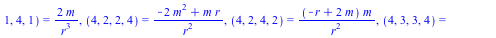 Physics:-Riemann[mu, nu, alpha, beta] = {(1, 2, 1, 2) = `+`(`-`(`/`(`*`(m), `*`(`+`(`-`(r), `*`(2, `*`(m))))))), (1, 2, 2, 1) = `/`(`*`(m), `*`(`+`(`-`(r), `*`(2, `*`(m))))), (1, 3, 1, 3) = `+`(`-`(`/...