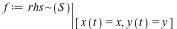 f := eval(`~`[rhs](S), [x(t) = x, y(t) = y])