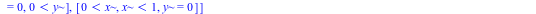 [[`<`(x, -1), y = 0], [x = -1, y = 0], [`<`(-1, x), `<`(x, 0), y = 0], [x = 0, `<`(y, 0)], [x = 0, y = 0], [x = 0, `<`(0, y)], [`<`(0, x), `<`(x, 1), y = 0]]