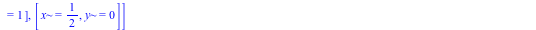 [[x = -2, y = 0], [x = -1, y = 0], [x = -`/`(1, 2), y = 0], [x = 0, y = -1], [x = 0, y = 0], [x = 0, y = 1], [x = `/`(1, 2), y = 0]]