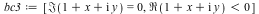 bc3 := [Im(`+`(x, `*`(I, `*`(y)), 1)) = 0, `<`(Re(`+`(x, `*`(I, `*`(y)), 1)), 0)]