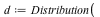 d := Distribution('ProbabilityFunction' = (proc (p) options operator, arrow; p end proc), 'DiscreteValueMap' = (proc (n) options operator, arrow; `^`(2, `+`(`-`(n))) end proc), 'Support' = 1 .. infini...