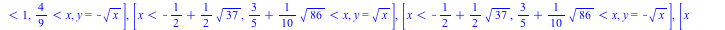 [[x = 1, `<`(y, 1), `<=`(-1, y)], [x = `+`(`-`(`/`(1, 2)), `*`(`/`(1, 2), `*`(`^`(37, `/`(1, 2))))), `<`(y, `+`(`*`(`/`(1, 2), `*`(`^`(`+`(`-`(2), `*`(2, `*`(`^`(37, `/`(1, 2))))), `/`(1, 2)))))), `<`...