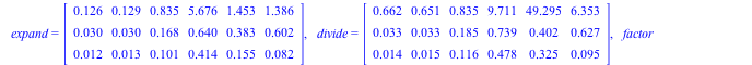 `  expand` = Matrix(%id = 18446744078151943222), `  divide` = Matrix(%id = 18446744078151943342), `  factor` = Matrix(%id = 18446744078151943462)