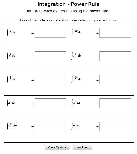 Practice Sheets for Students