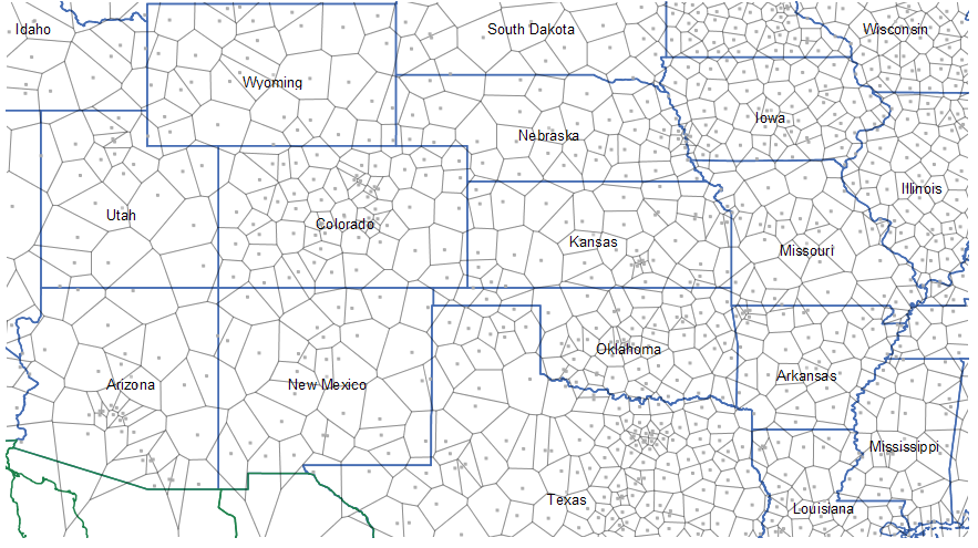 Voronoi Diagram of Airports in the United States