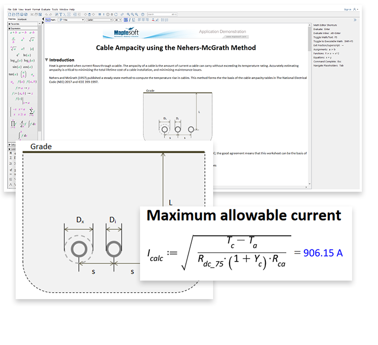 Cable Ampacity using the Nehers-McGrath Method Example