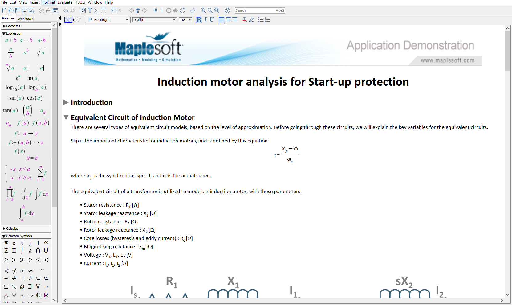 Induction Motor Analysis for Start-up Protection Example