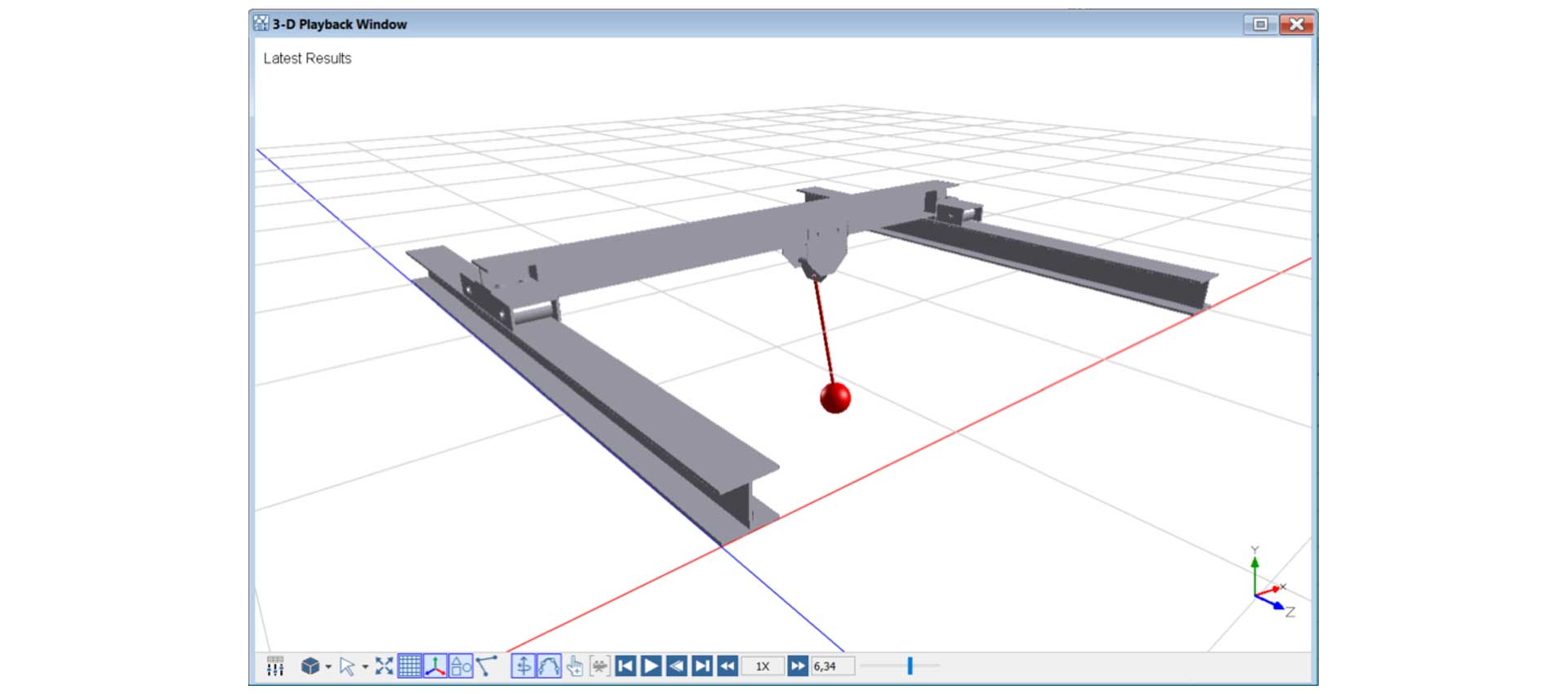 The visualized results of the crane model.