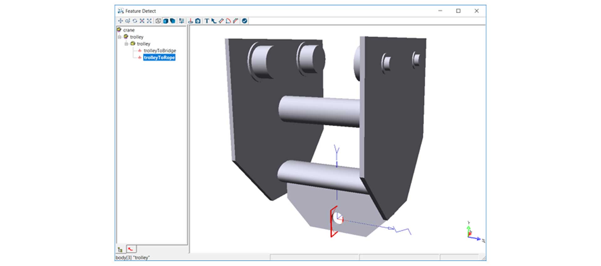 A subassembly of the imported CAD data.